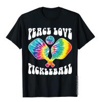 Funny Peace Love Pickleball Vintage Design Shirt Tops Tees Family Preppy Style Cotton T Shirt Printed S-4XL-5XL-6XL