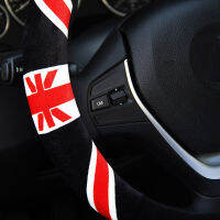 【cw】 Winter Plush Car Steering Wheel Cover British Union Flag Crystal Velvet Handle Cover 38 No. Factory Approved ！