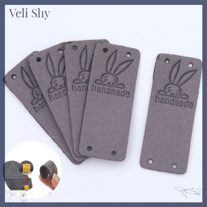 veli-shy-20ชิ้นป้ายการ์ตูนกระต่ายน่ารักสติกเกอร์ป้ายชื่อแฮนด์เมดสำหรับเสื้อผ้าทำมือแท็ก