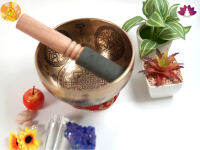 ขันทิเบตแฮนด์เมด ขนาด14.5ซม. น้ำหนัก572กรัม ชามทำสมาธิแฮนด์เมด Tibetan Handmade Singing Bowl