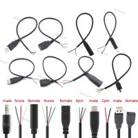 Wire Micro USB 2.0 Type-C AUX Mono Connector Power Supply Extension Cable Charger Male to Female 2-pin 4-pin Data Line WDAGTH