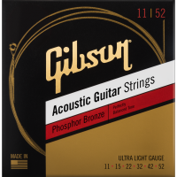 แถมปิ๊ก!! สายกีตาร์โปร่ง Gibson ของแท้ 100% USA รุ่น Phosphor  และรุ่น 80/20  ชุด 6 เส้น เบอร์  11 12 13