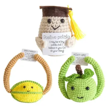 Positive Potato Handmade Crochet Potato Plush with Inspiring Card