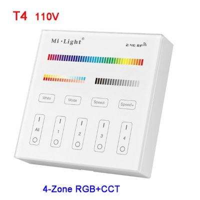 【Worth-Buy】 เครื่องควบคุมแผงสัมผัสอัจฉริยะ B8/B4/T4ติดผนังขนาด2.4กรัม4โซน Remote Tombol 8โซนสำหรับริ้วสายไฟหลอดไฟ Led