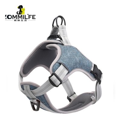 [HOT!] KOMMILIFE Nylon Dog Harness Vest Reflective Breathable Pet Harness For Dogs Pet Collars Explosion-proof Dog Harness No Pull