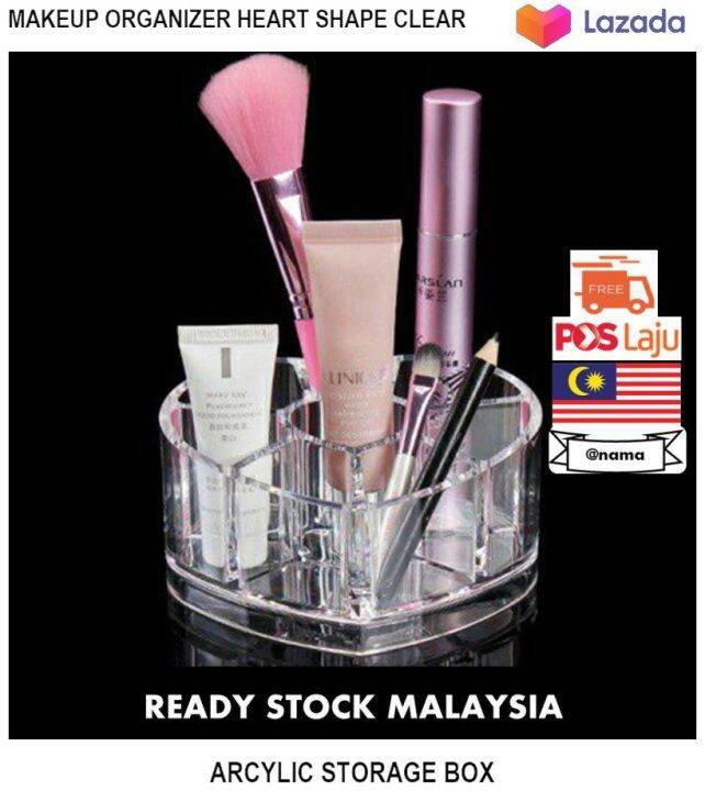 Makeup Organizer Heart Shape Clear Arcylic Makeup Storage Makeup Box