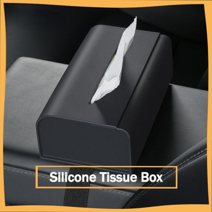 for-tesla-model-3-s-x-y-silica-gel-tissue-box-hidden-behind-screen-napkin-paper-holder-interior-storage-bag-car-accessories