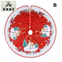 NLive เสื่อต้นไม้กริ๊งสีแดงคริสต์มาส,น้ำหนักเบากระโปรงต้นไม้ติดตั้งง่ายสำหรับร้านค้าร้านอาหารและโรงแรมตกแต่ง
