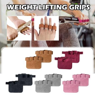 Fitness Cowhide Gloves Mens Pull-up Exercise Half-finger Protectors Gloves Palm Bar Horizontal Training T8B5