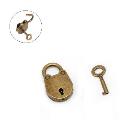 GVDFHJ ล็อคกุญแจขนาดเล็กโลหะ1ชุดวินเทจเก่าด้วยกุญแจ