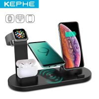 ℡◎ Qi 4 in 1 Fast Wireless Charging Induction Charger Stand For iPhone 11 Pro X XS Max XR 8 Airpods Pro Apple Watch Docking Station