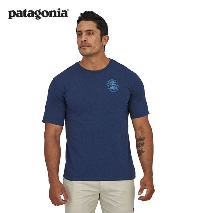patagonia-เสื้อยืดใหม่ฤดูร้อนพิมพ์ลายผ้าฝ้ายลายแฟชั่นรุ่นสำหรับทั้งหญิงและชาย