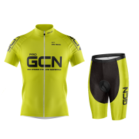 PRO GCN ทีม2023NEW แขนสั้นขี่จักรยานย์ชุดเอี๊ยมกางเกงขาสั้น Ropa C Iclismo จักรยานเสื้อผ้า MTB จักรยานย์ผู้ชายเสื้อผ้า