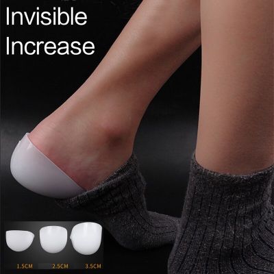1 Pair Shoe Insoles Breathable Half Insole Heighten Heel Insert Invisible Silicone Shoes Pad 1.5-3.5cm Height Increase Insoles Shoes Accessories