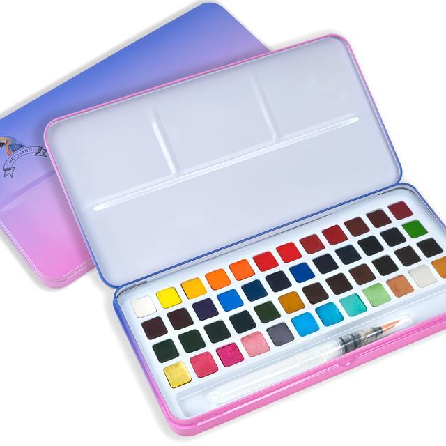 meiliang-48-colors-solid-watercolor-paint-set-not-toxic-pigment-portable-metal-case-with-palette-and-brush