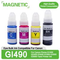 5pc 2BK/C/M/Y GI490 GI-490 Dye Bulk Ink Compatible For Canon Pixma G1400 G2400 G3400 G1000 G2000 G3000 Tank Printer Ink Ink Cartridges