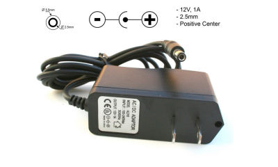 Wall Adapter Switching Power Supply 12VDC, 1A, 2.5mm, Positive Center - PSAD-0168