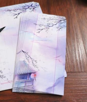 【Bestseller】 กระดาษปากกาหมึกซึมคัดลายมือซองจดหมายกระดาษและชุดจดหมายวินเทจสไตล์จีนน่ารักขนาด11X22ซม.
