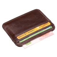 New Arrival Vintage Mens Genuine Leather Credit Card Holder Small Wallet Money Bag ID Card Case Mini Purse For Male Card Holders