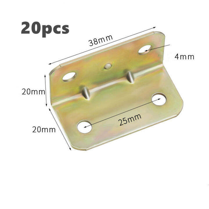 20Pcs Furniture L Shape Angle Bracket Frame Brace Fixing Connector