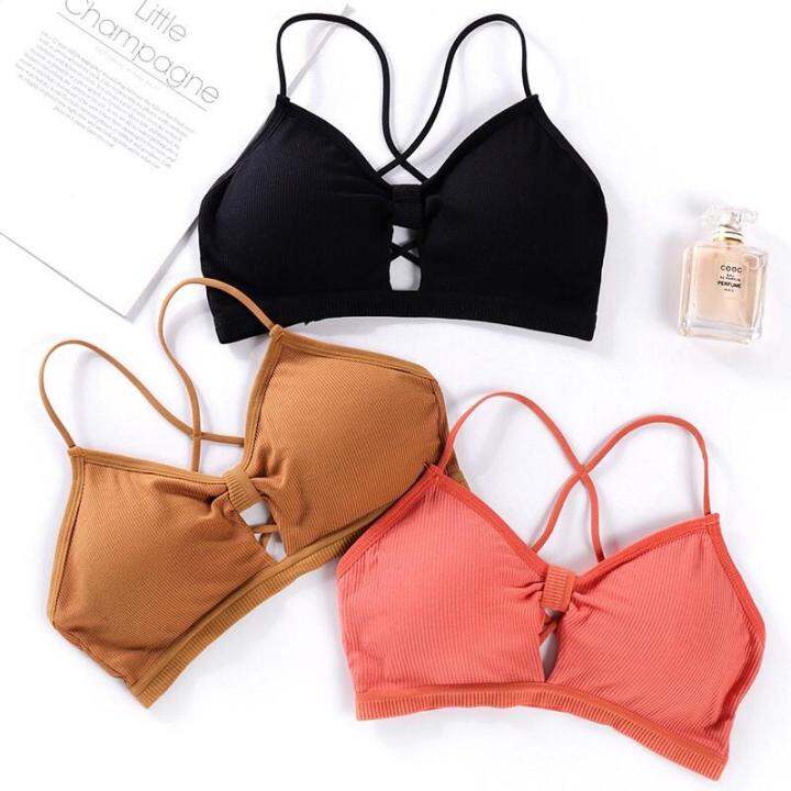 braforyou-n168-บราแฟชั่นแบบสวม-ผ้าร่อง-สายไขว้หลัง-สุดฮิต-สุดsexy-สัสันสดใส