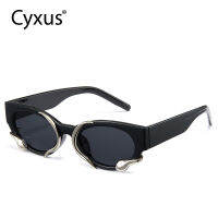 [ใหม่] Cyxus Retro Cat Eye Shades สำหรับผู้หญิงสาว Jennie สไตล์เดียวกัน Y2K แว่นกันแดดลายงูแฟชั่นแว่นตากันแดด PC กรอบโลหะเลนส์ไม่มีโพลาไรซ์ 1091