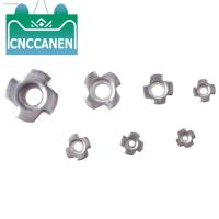 ✻❁ 5/10/20/50PCS M3 M4 M5 M6 M8 M10 M12 Zinc Plated Four Claws Nut Speaker T-nut Blind Pronged Insert Tee Nut Furniture Hardware