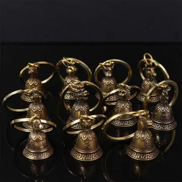 12 Brass Bell w/ White Monkey's Fist Lanyard