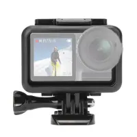 【▨】 Infinityclicks สำหรับ OSMO ACTION Camera Cage เคสกรอบพร้อม Cold Shoe Mount Extension ไมโครโฟน LED Video Light