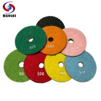 RIJILEI 7PCS/Set 4Inch Wet Diamond Polishing Pads 100MM Flexible Granite Polishing Pad For Marble Concrete Floor