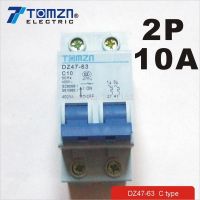 2P 10a 400V ~ 50Hz/60Hz เบรกเกอร์ Ac Mcb เบรกเกอร์ความปลอดภัยประเภท C