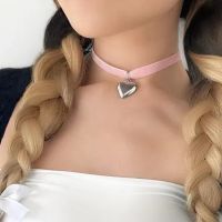 【YP】 Flannelette Suede Pendant Choker Necklace for Pink Jewelry