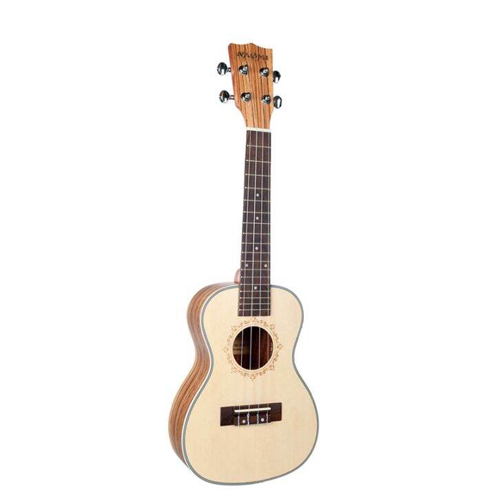 NAOMI Ukulele Solid Spruce Top Zebrawood Back Mahogany Ukulele 4 String