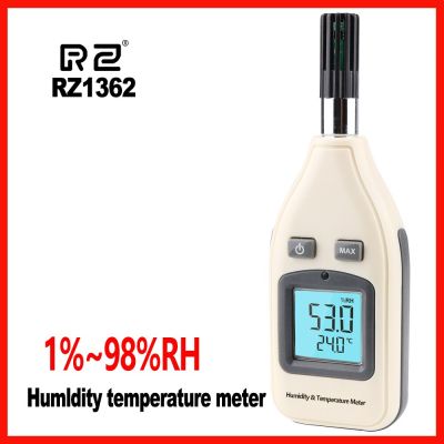 【Limited edition】 RZ เครื่องวัดอุณหภูมิความชื้นดิจิตอลจอแสดงผล LCD Thermo-Hygrometer W/lcd Backlilght &amp; Data Hold GM1362