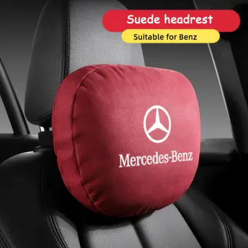 Lunda Luxury Car Neck Pillow Car Travel Neck Rest Pillows Seat Cushion Support Napa Leather for Mercedes Benz S-Class headrest