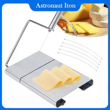Stainless Steel Cheese Slicer With Wire For Cheese Block, Cheese Slicer  With 5 Replacement Wires, Butter Cutter & Food Slicer