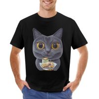 Tamaow Original Cat Portrait | Grey Grey With Goreng Pisang And Cappuccino | T-Shirt Quick Drying T-Shirt T Shirts For Men