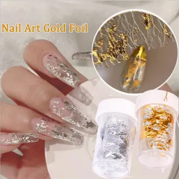 Nail Art Sticker Irregular Foils Paper Gold 3D Flakies DIY Nail