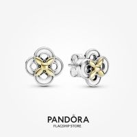 Official Store Pandora Two-tone Flower Stud EarringsTH