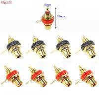 10PCS gold-plated RCA jack connector panel installation chassis lotus signal AV audio socket plug partition with nut