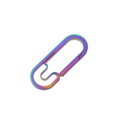 ตั้งแคมป์กลางแจ้ง EDC Carabiner ไทเทเนียมแขวนพวงกุญแจหัวเข็มขัดตะขอแบบพับ