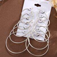 【YP】 Fashion Hyperbolic Hoop Earrings Set Color Round Earring Female Ladies Jewelry