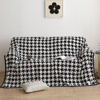 Houndstooth ลายสก๊อตผ้าห่มผ้าฝ้ายนุ่มนมกำมะหยี่โยนผ้าห่มสำนักงานเครื่องปรับอากาศ Nap ผ้าห่มโซฟาปกผ้าห่มตกแต่งบ้าน