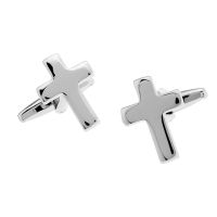 1 Pairs High Polished Brass Metal Cross Christian Cufflinks Mens Shirt Cuff Link Fashion Jewelry Cuff Link