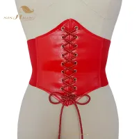 SISHION Korsett Gotico Femenino VD2596ลูกไม้ขึ้น Steampunk เอวกว้างสีดำสีขาวสีแดง Underbust เข็มขัดรัดตัวด้านบน