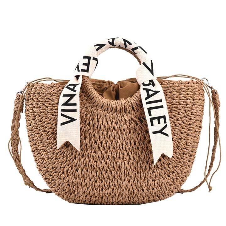 cod-bag-female-niche-2022-new-one-shoulder-messenger-all-match-autumn-and-winter-beach-portable-vegetable-basket