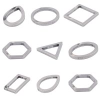 10pcs Geometric Earrings Charms Stainless Steel Circle Oval Triangle Connectors Resin Frame Bracelet Diy Accessories for jewelry