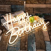 Happy Birthday Party Led Neon Sign for Birthday Decor Oh Baby Neon Light Lets Home Hanging Decor