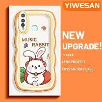 YIWESAN เคสโทรศัพท์ Y5s Y19เคสสำหรับ VIVO กันกระแทกฤดูใบไม้ร่วงครอทสีขาวรูปกระต่ายน่ารักสำหรับเคสโทรศัพท์