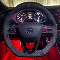 【YF】 Anti-Slip Black Suede Braid Car Steering Wheel Cover For Seat Leon Cupra R ST Ateca FR